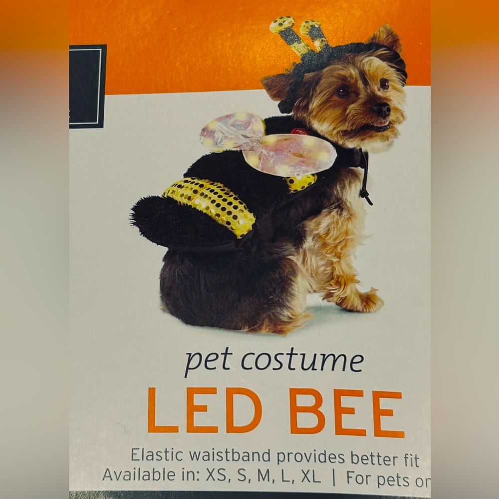 NWT Light Up LED Bumble Bee Dog Costume Size XS Deadstock Halloween
